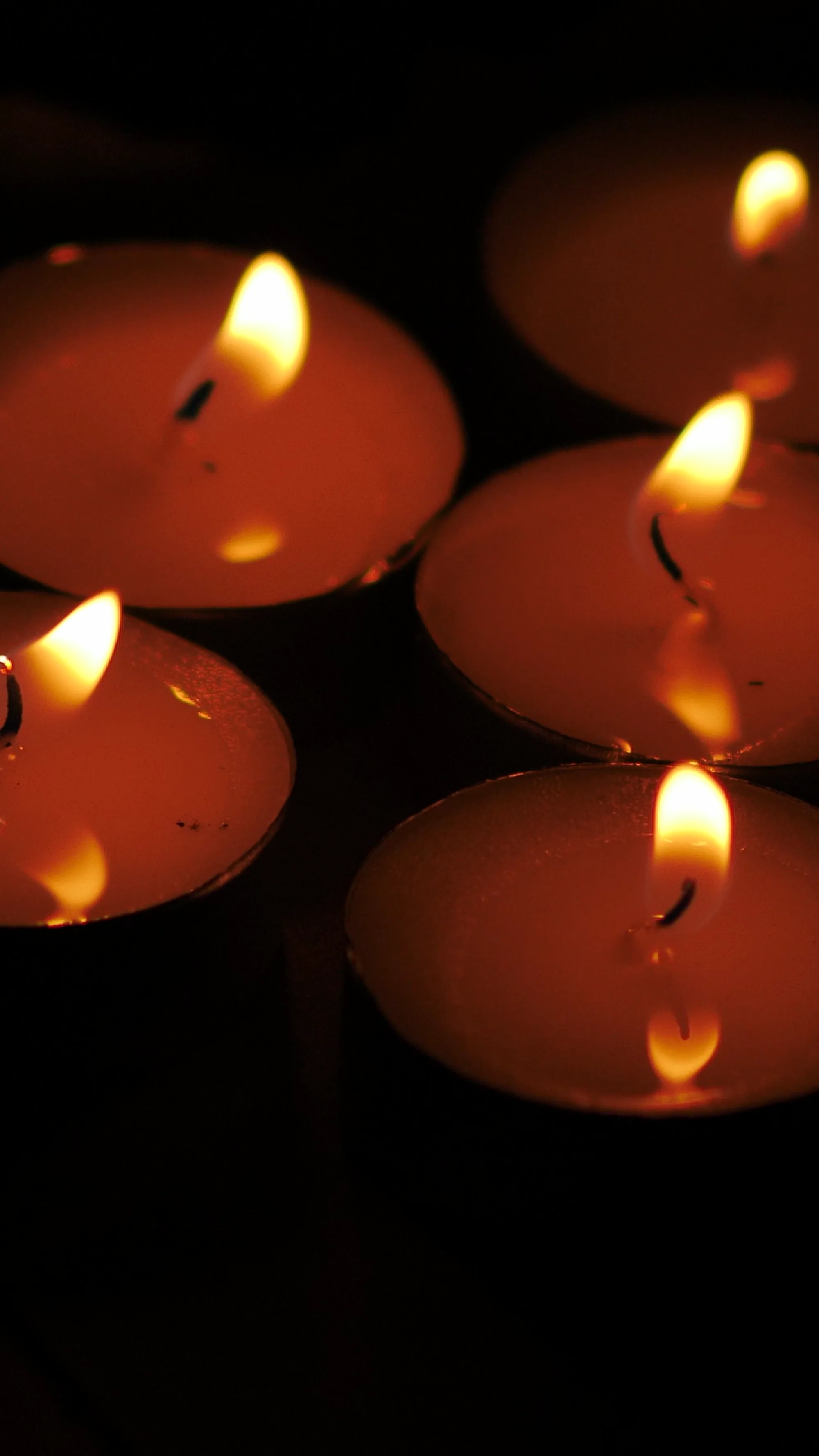 Candles glowing in the dark